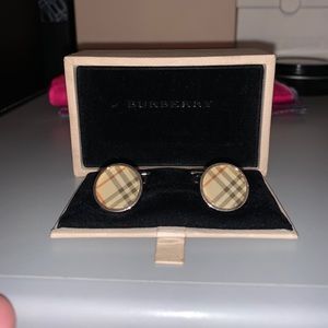 Burberry Check Round Cufflinks